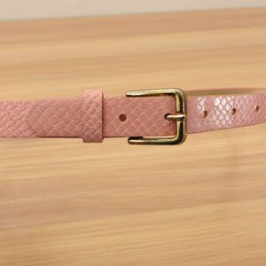 Snakeskin Belt Womens Small Pink Leather Animal‎ Skin Embossed Minimalist Dress